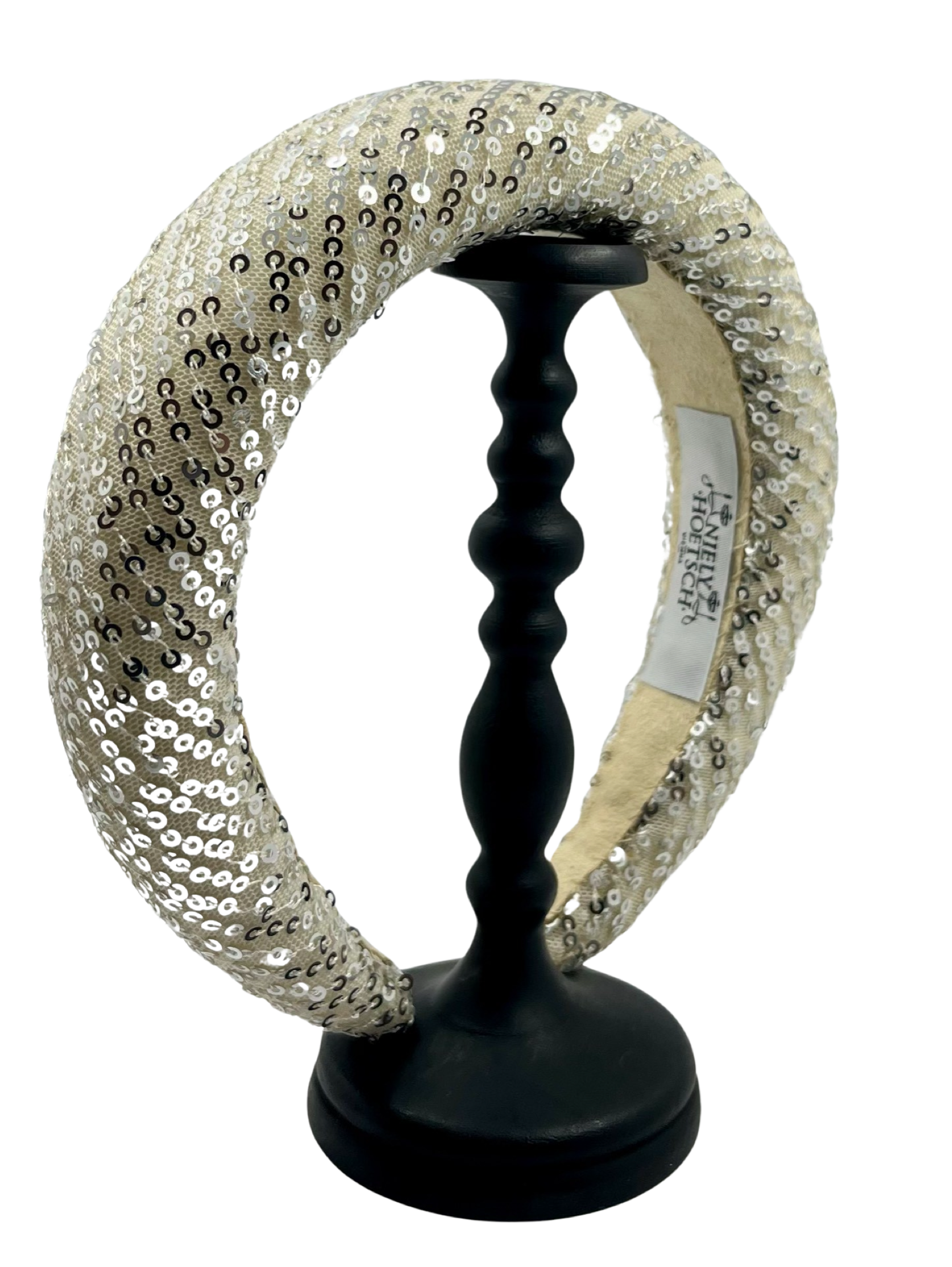 Emmie Padded Headband Off-White & Silver