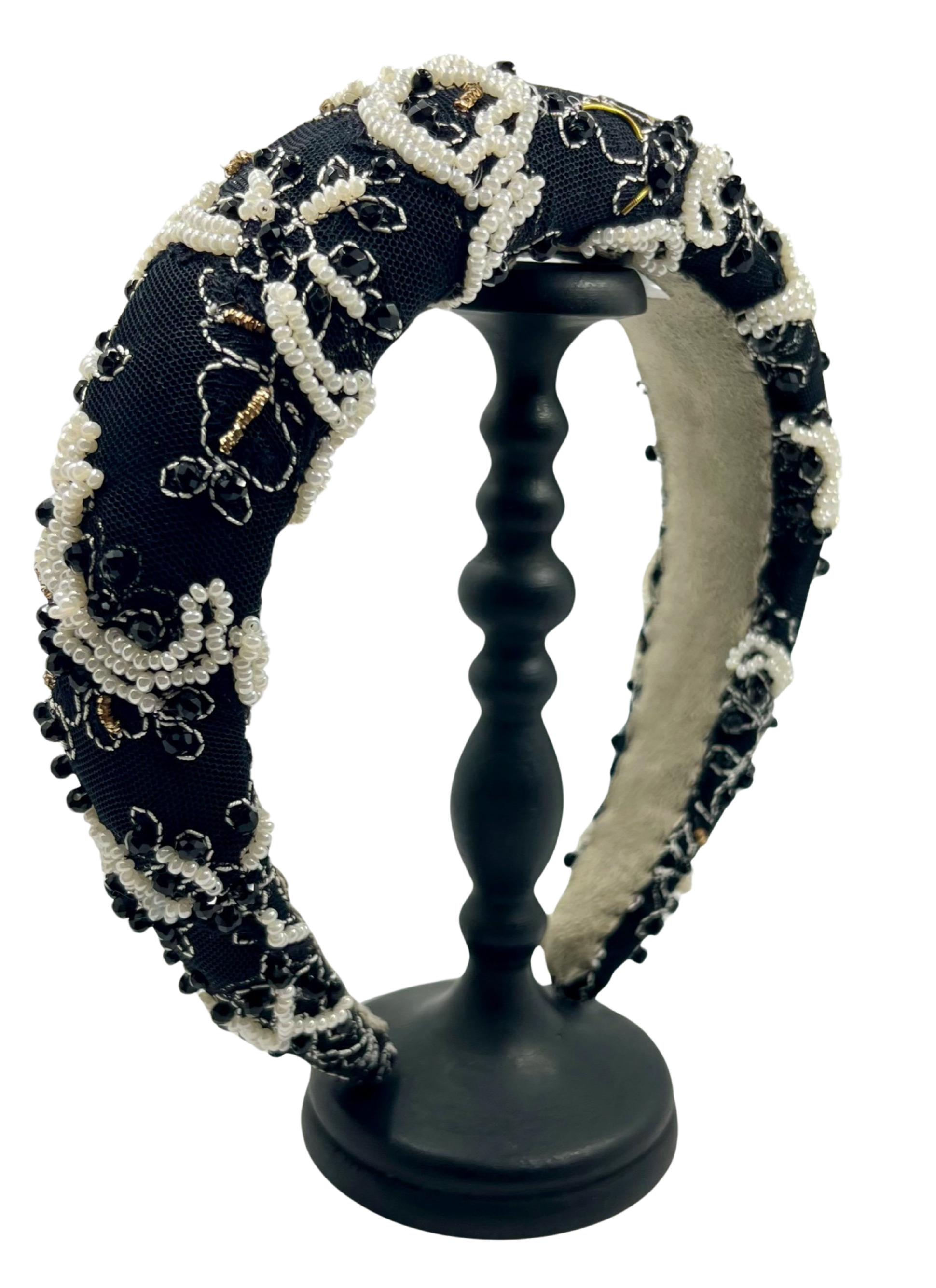 Violetta Headband embroidered black